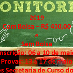 Abertas vagas para monitoria 2019