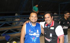 Coordenador do NAFE  (o Téc. Administrativo Arnon Berg) e o membro do C.A do curso de Geografia) Claudionor Quixabeira principais organizadores do evento.