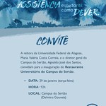 RU do Campus do Sertão inicia suas atividades, em um teste, para bolsistas. Inauguração será dia 29 de janeiro